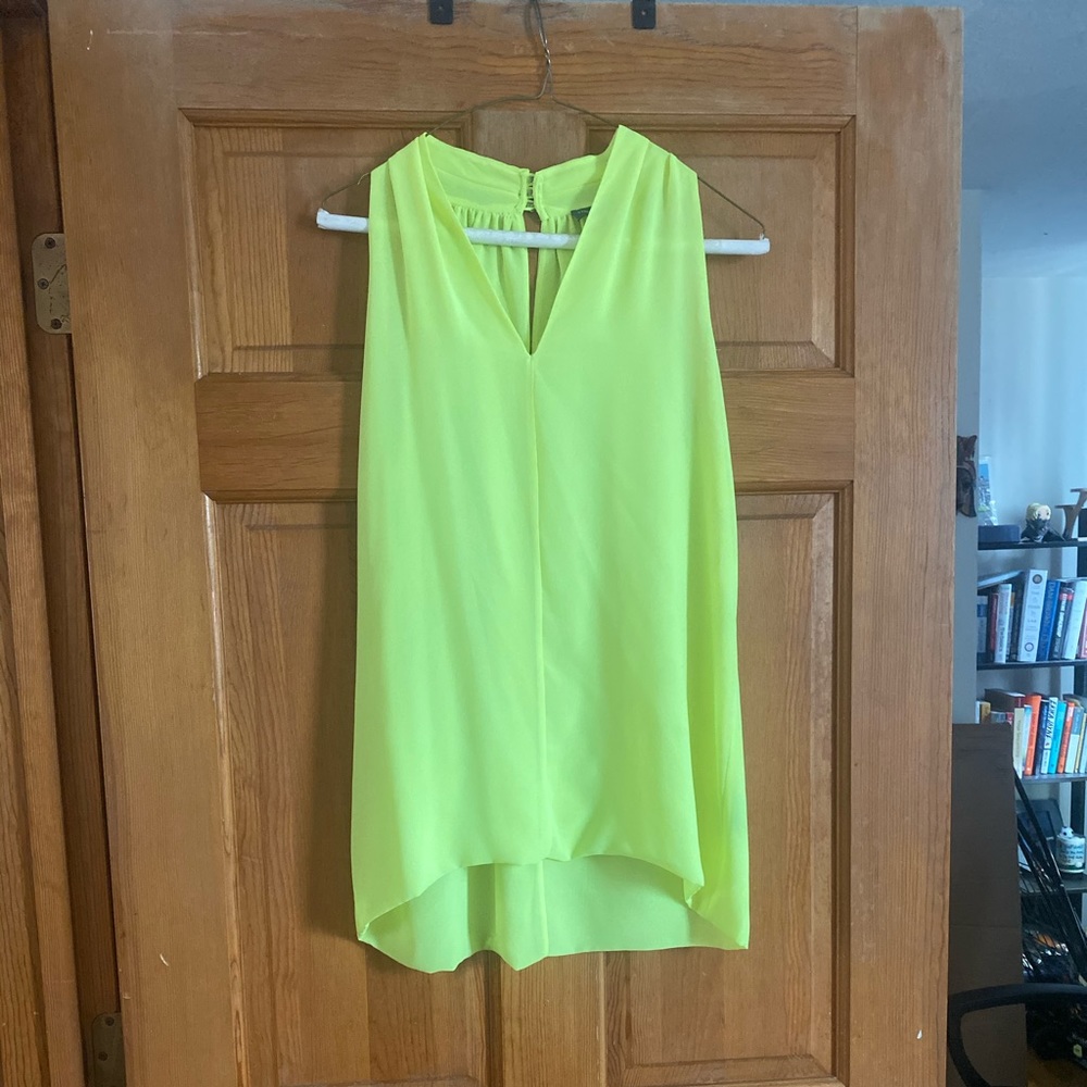 Vince Camuto Dressy Yellow Button Back Tank